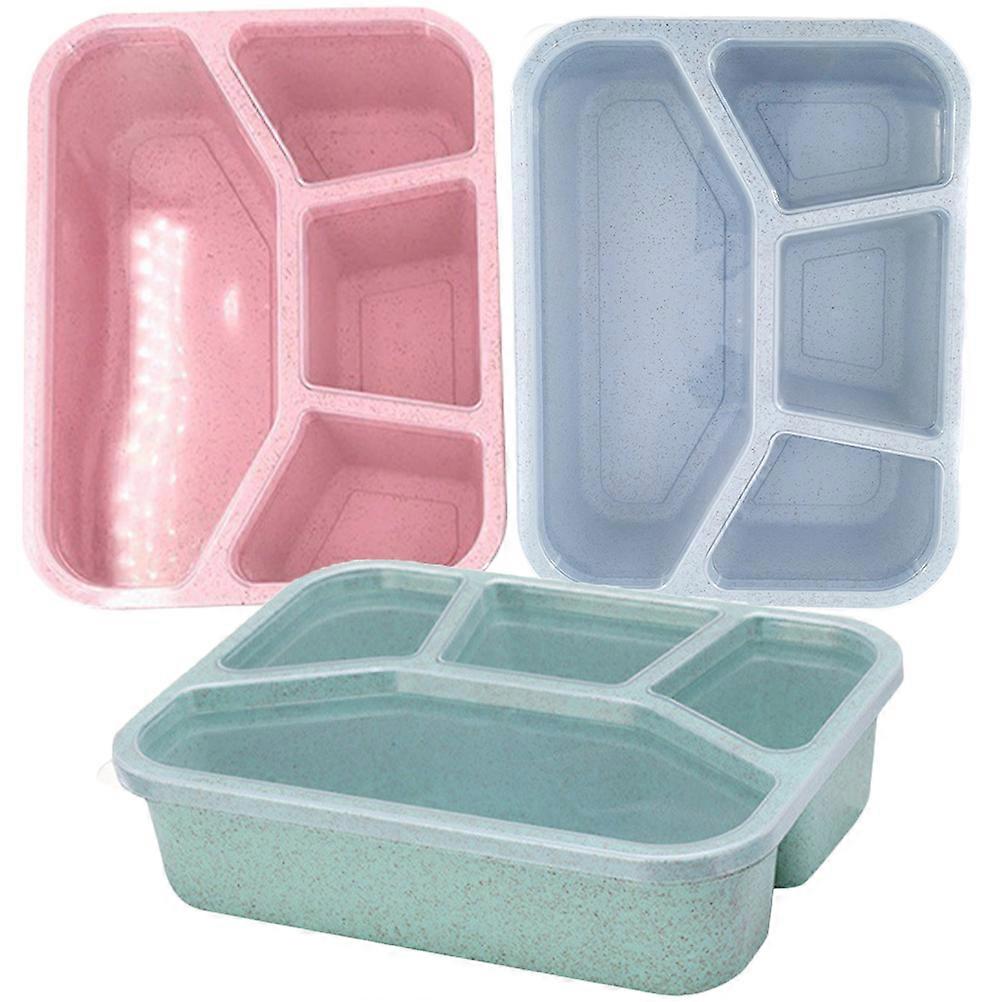 Bento Lunch Box with Lid Made of PP Material for Storage Use Assorted Color Lightweight and Compact 3pcs