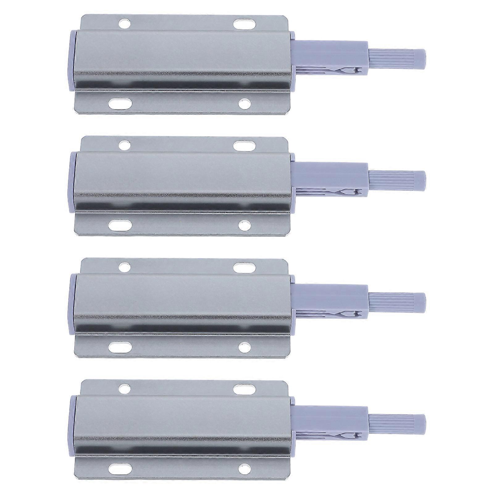 Cabinet Door Latch Push To Open Mechanism Soft Closing Furniture Accessory Grey 8.70X4.50X1.00CM 4Pcs