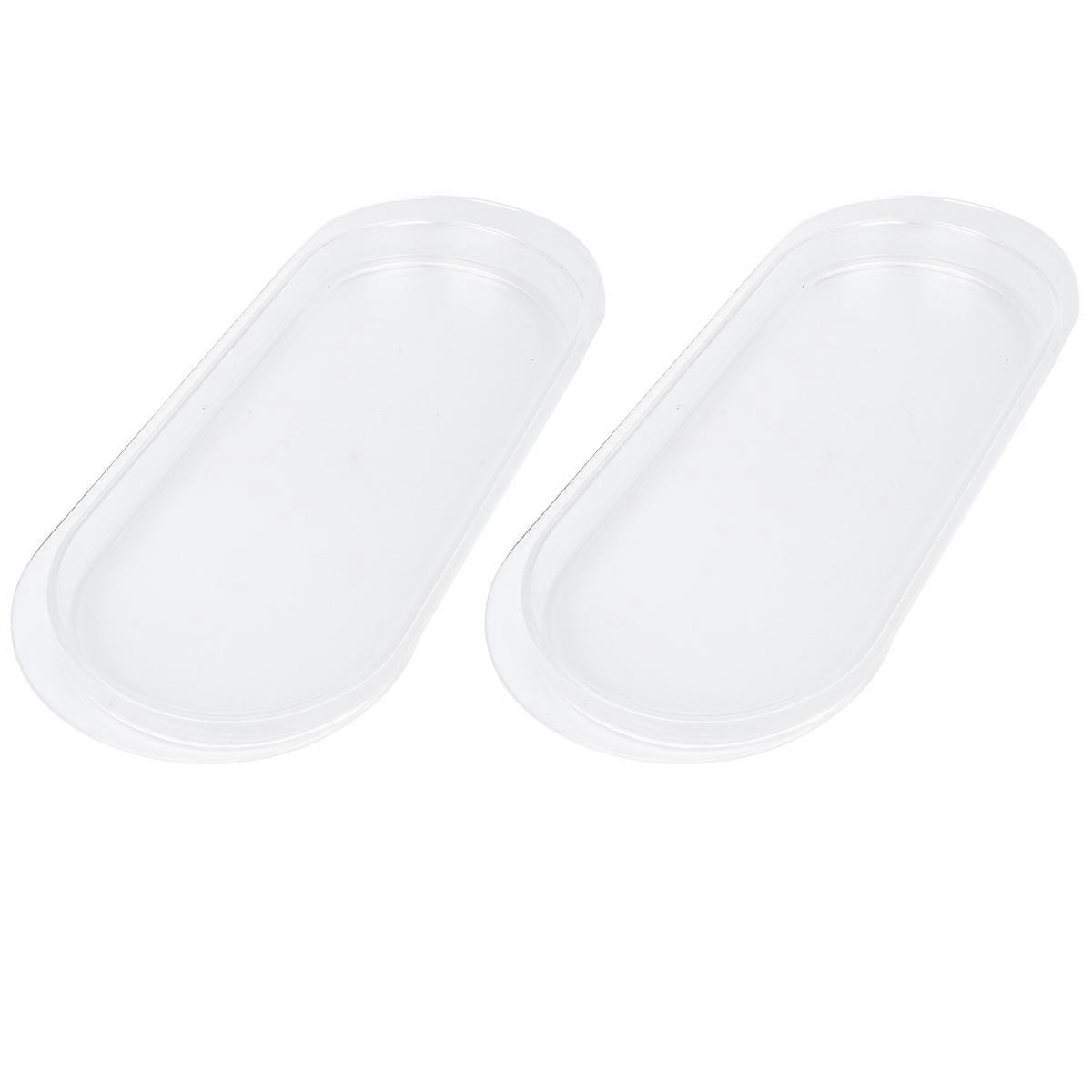 Acrylic Storage Tray for Home Accessories and Easy to Clean White 2 Pcs