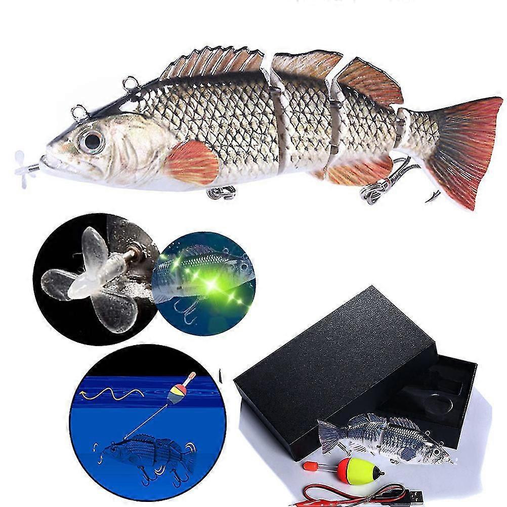 Elektrischer Köder Schwimmroboter Segment Angeln Köder USB Aufladen Schwimmköder