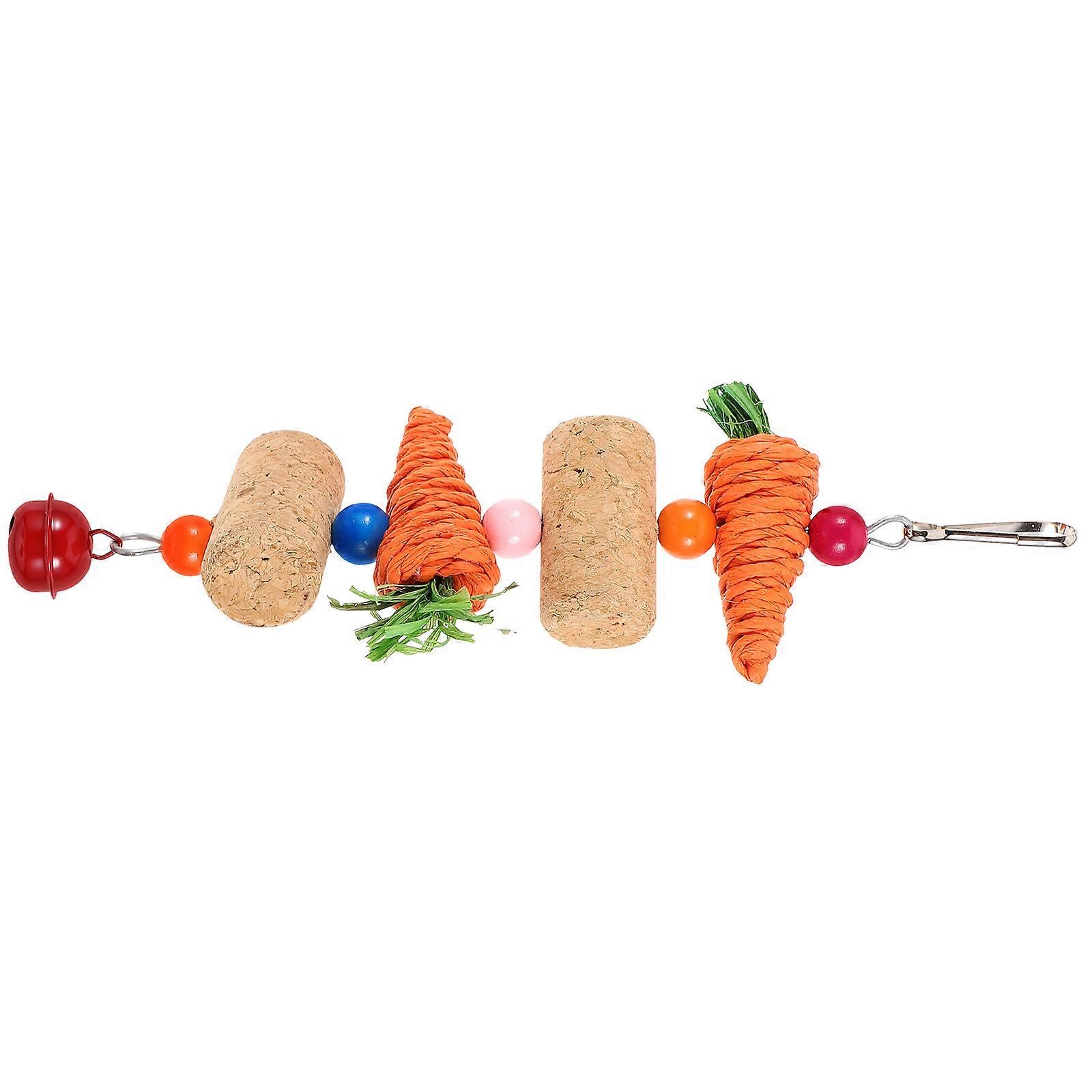 Safe and Sturdy Bird Chew Toy for Parrot Use with Cork and Straw Assorted .5 Inches