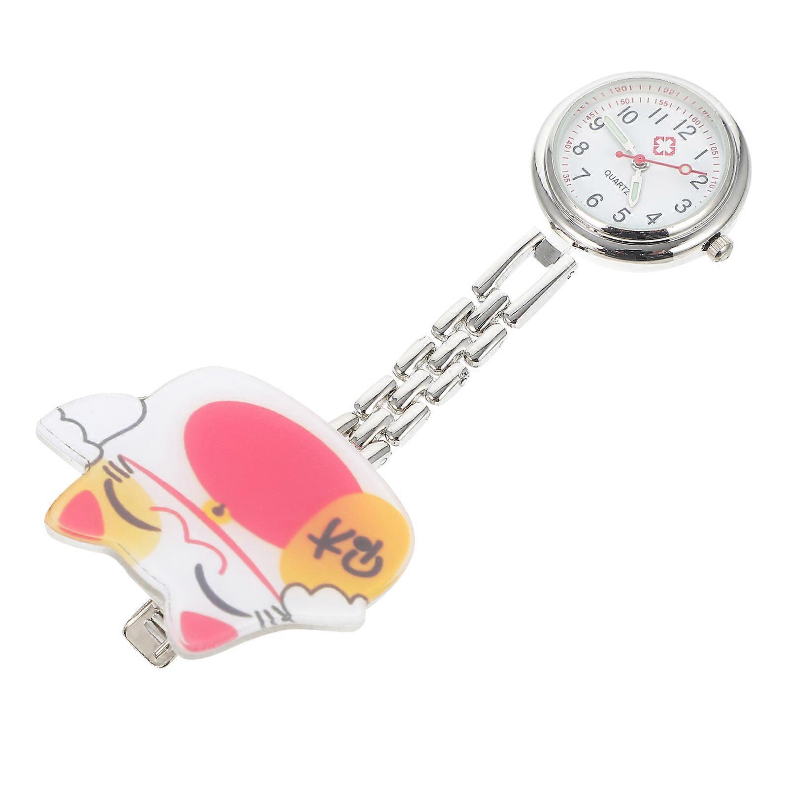Durable Pocket Watch Fortune Cat Shape For Friends Daily Use Timekeeping 1 Set