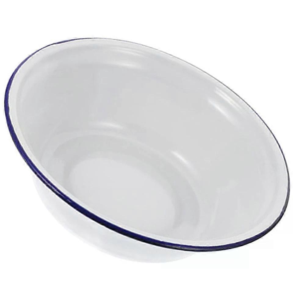 Enamel Pie Plate, Deep Decorative Basin for Cooking & Dinner