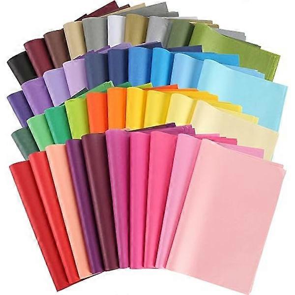 50 pcs tissue paper gift wrapping paper, different colors craft tissue paper