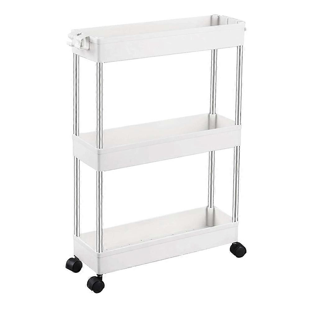 Movable Warehouse Trolleys 3 Layers with Wheels Goods Trolley Shelf Tableware for Kitchen Bathroom Household Organization Rack