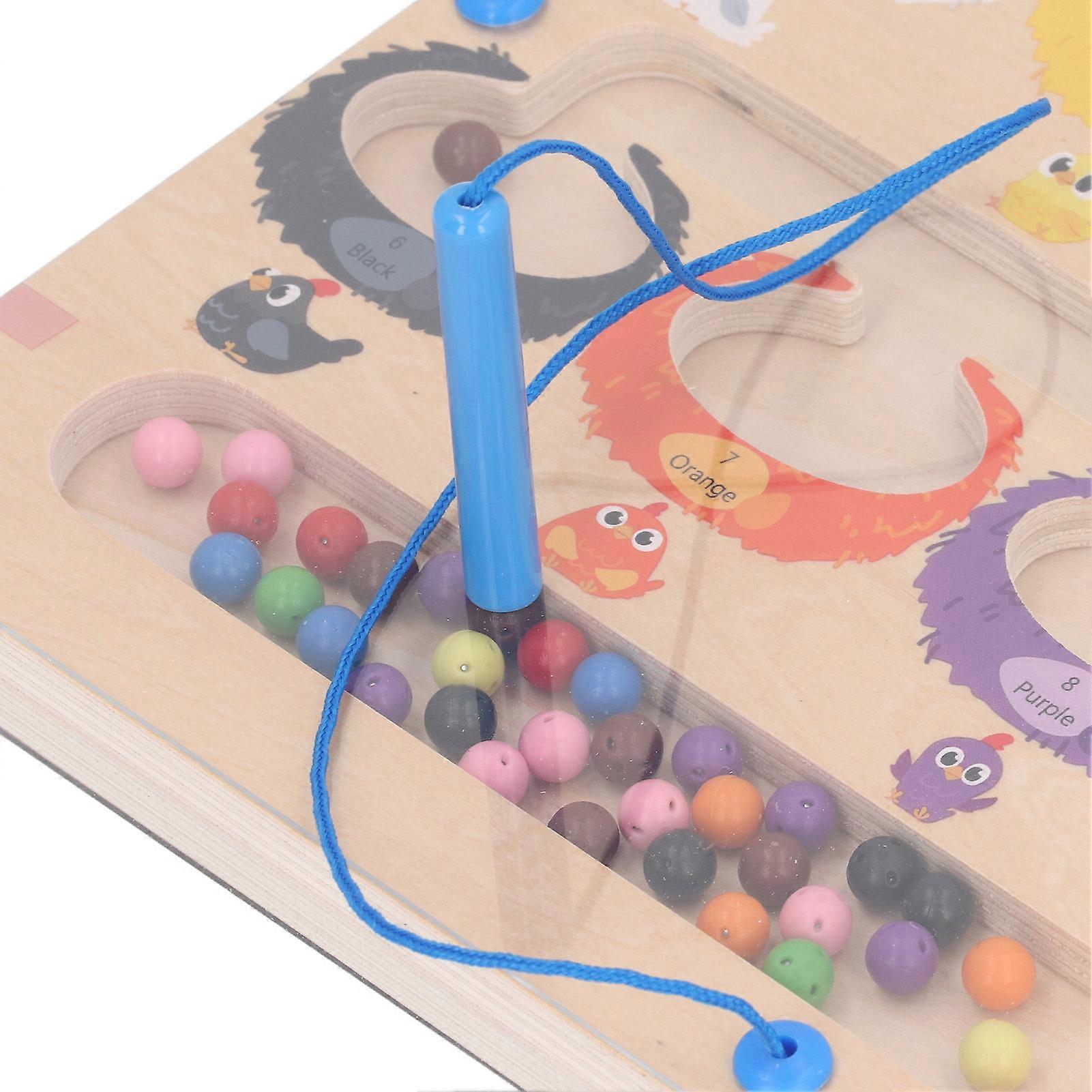 Magnetic Counting Matching Toy Wooden Magnetic Color Sorting Maze Educational Color Number Matching Puzzle Board
