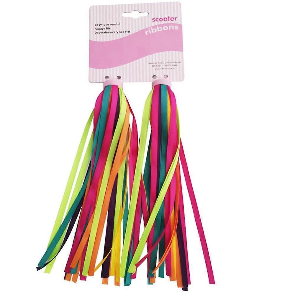 Handlebar Tassels for Children's Bicycles - Decorative Fringe Streamers, 1 Pair, 7 Colors, Durable Ribbon for Scooters