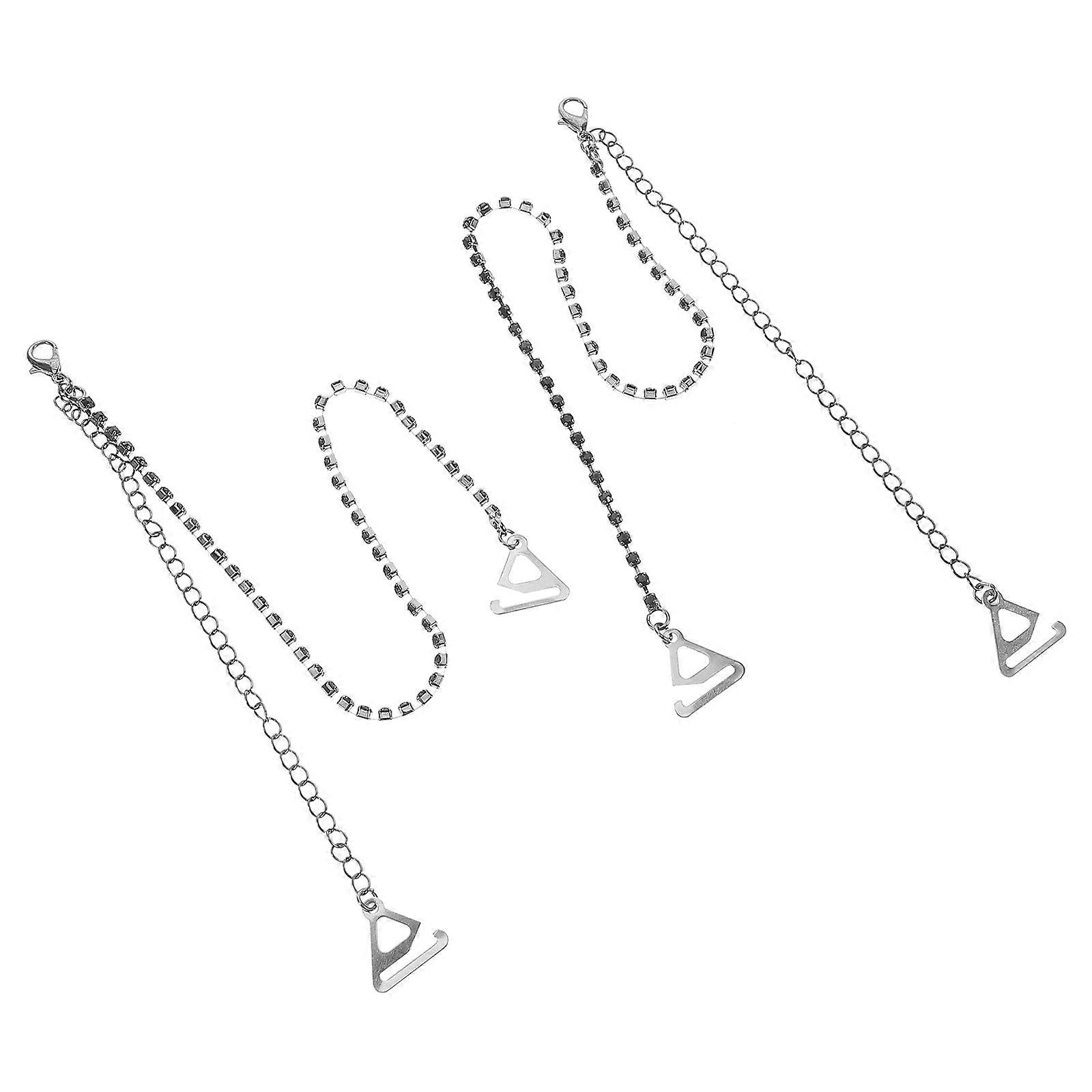 Bra Straps Replacements Chains Bra Shoulder Strap with Rhinestones 1Pairs