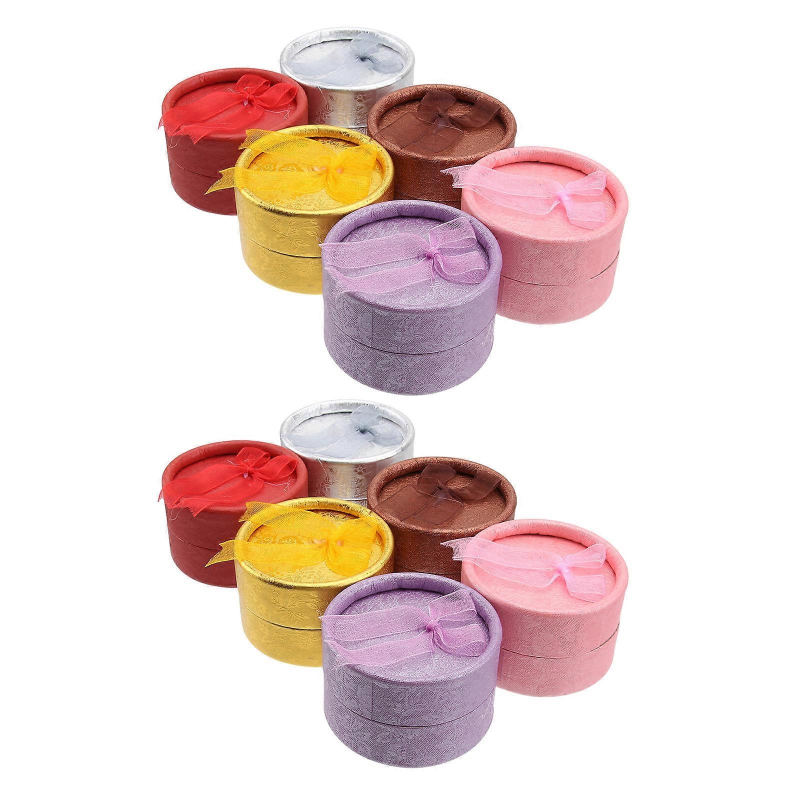 Round Packaging Cases for Earrings with Fashionable Bow Appearance