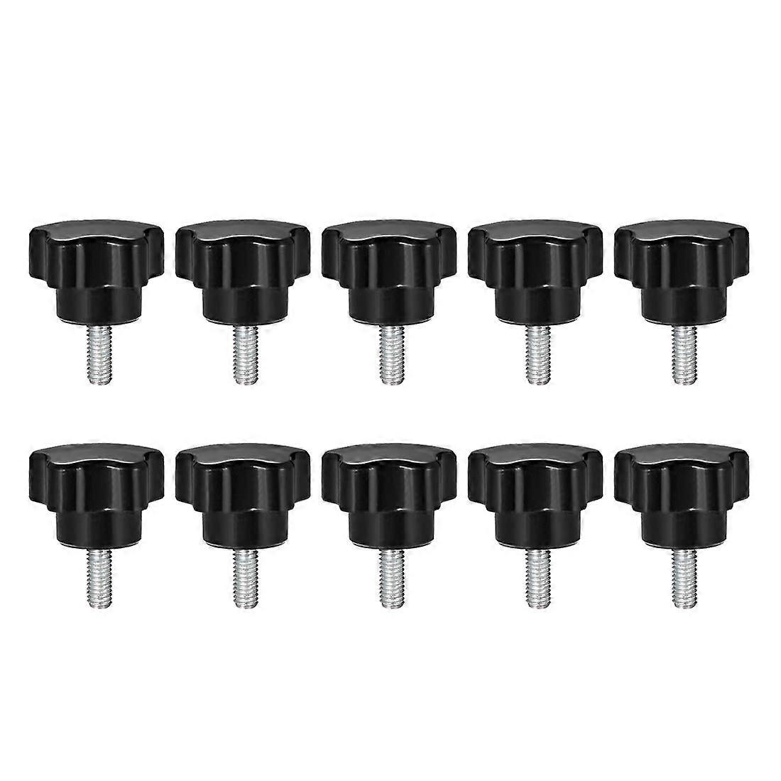 Star Knobs Pack Of 10 M6 X 15 Mm Male Thread Bolts Replacement PP Handles