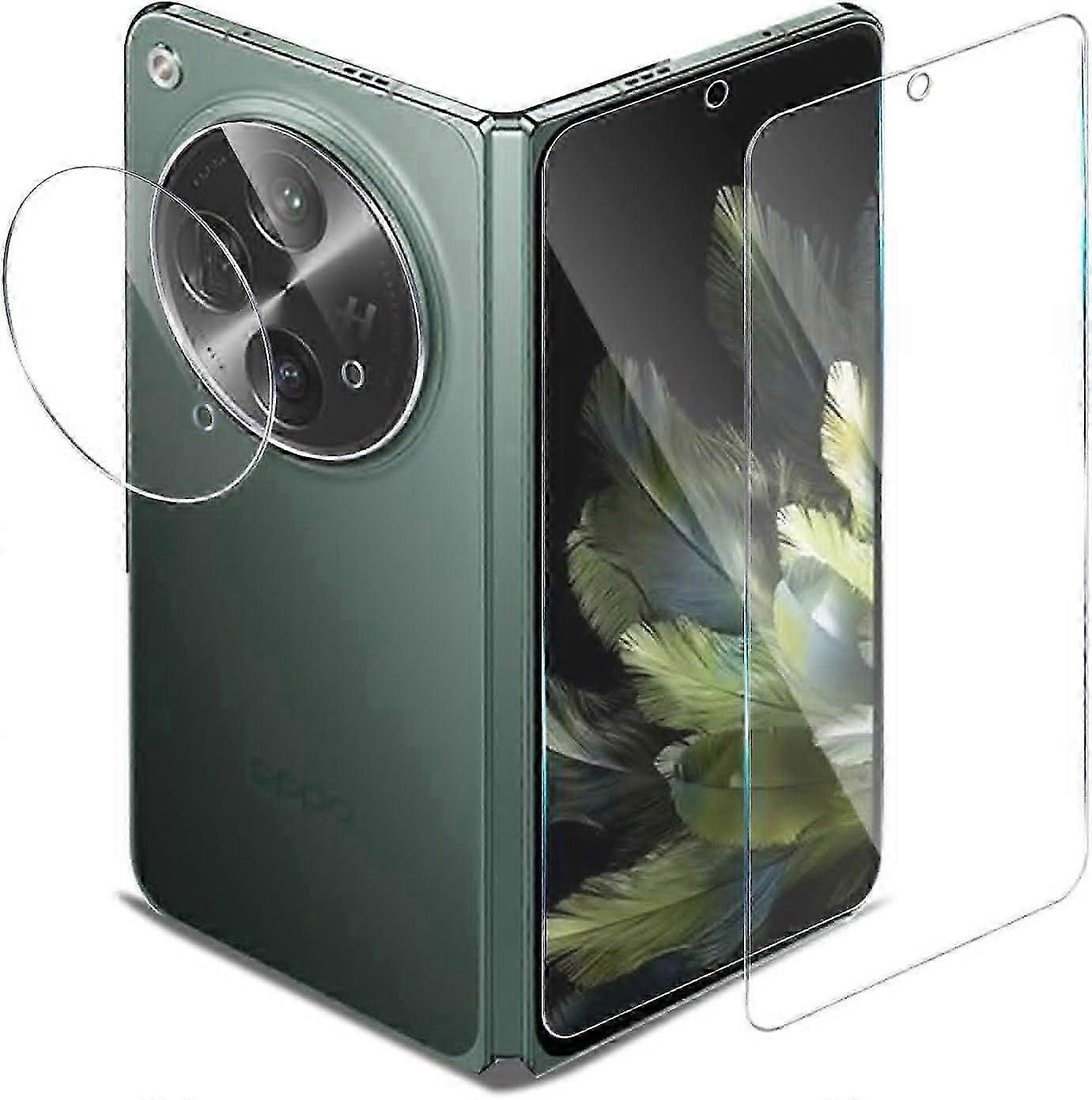 for OnePlus Open Tempered Glass Screen Protector(Front Screen)+Camera Lens Protector,Tempered Glass Film,9H Hardness