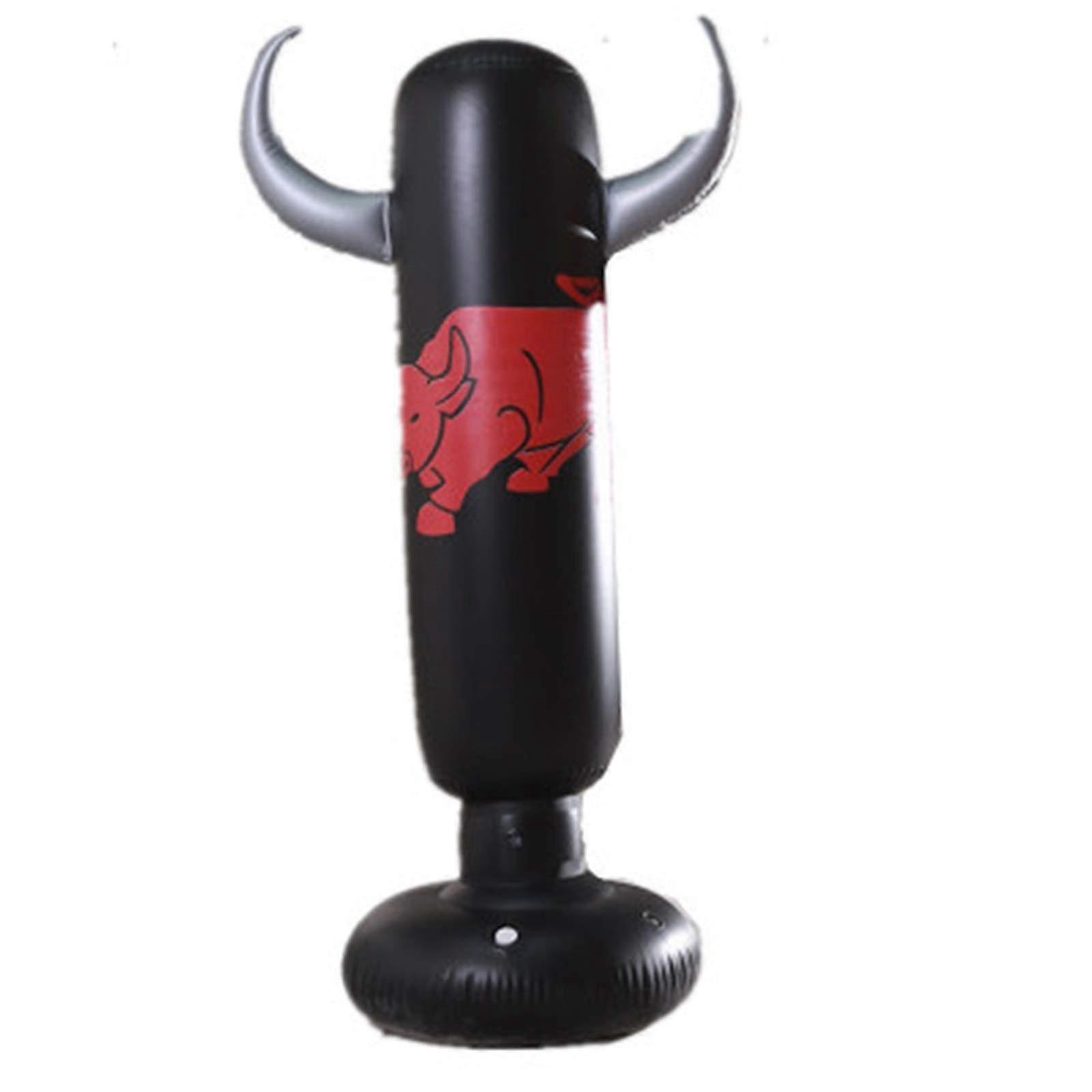 Inflatable Punching Bag for Kids, Bounce Back BOP Bag for Boxing and Karate Play (Color: Black, Size: 160 cm) 160cm Black