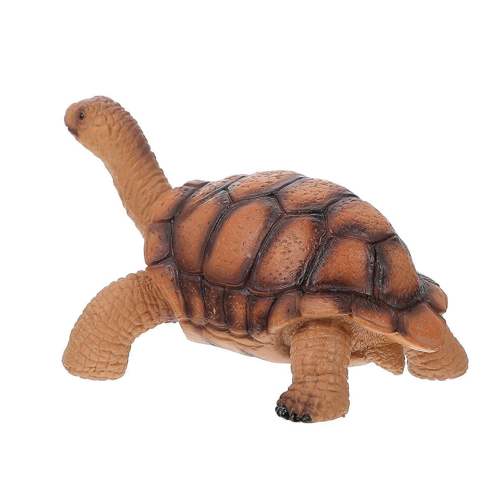 Solid Plastic Tortoise Model Toy for Decor Brown Color Kids Animal Model 4.5 Inches