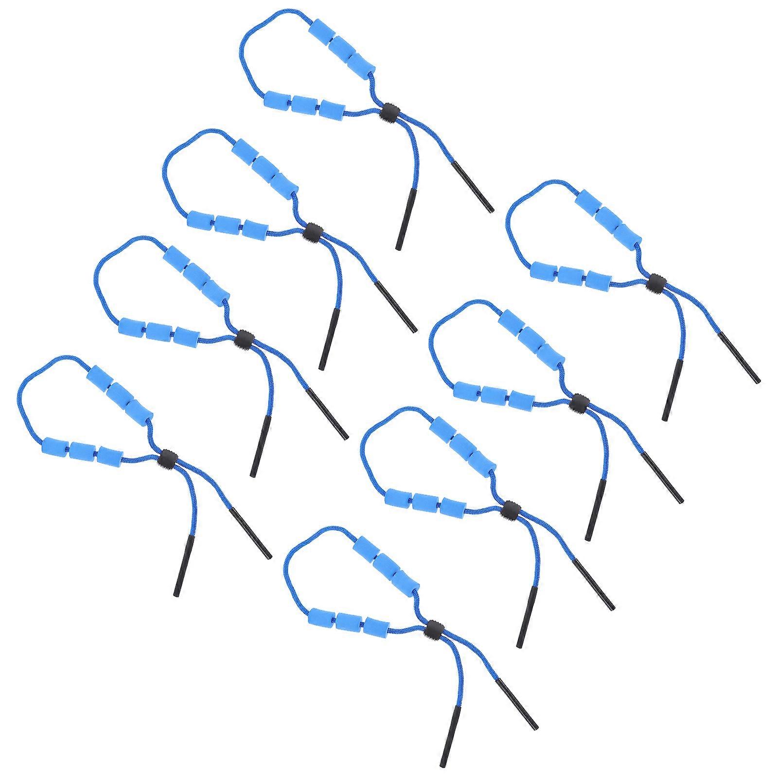 Blue Glasses Rope with Foams for Swimming Adjustable Toggle and Polyester Material 8pcs