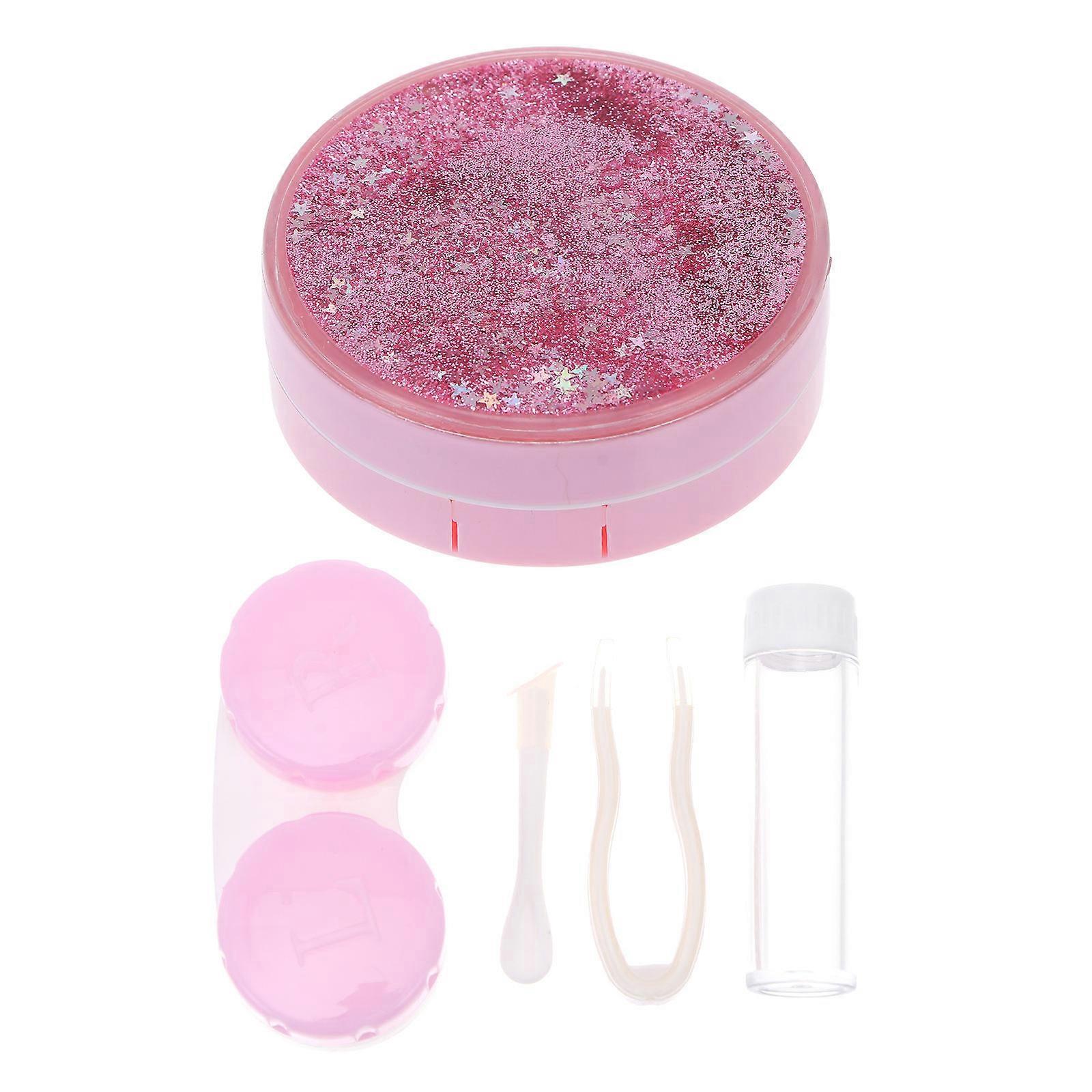 Compact Quicksand Lens Case For Storage With Candy Color Style Includes 1 Set