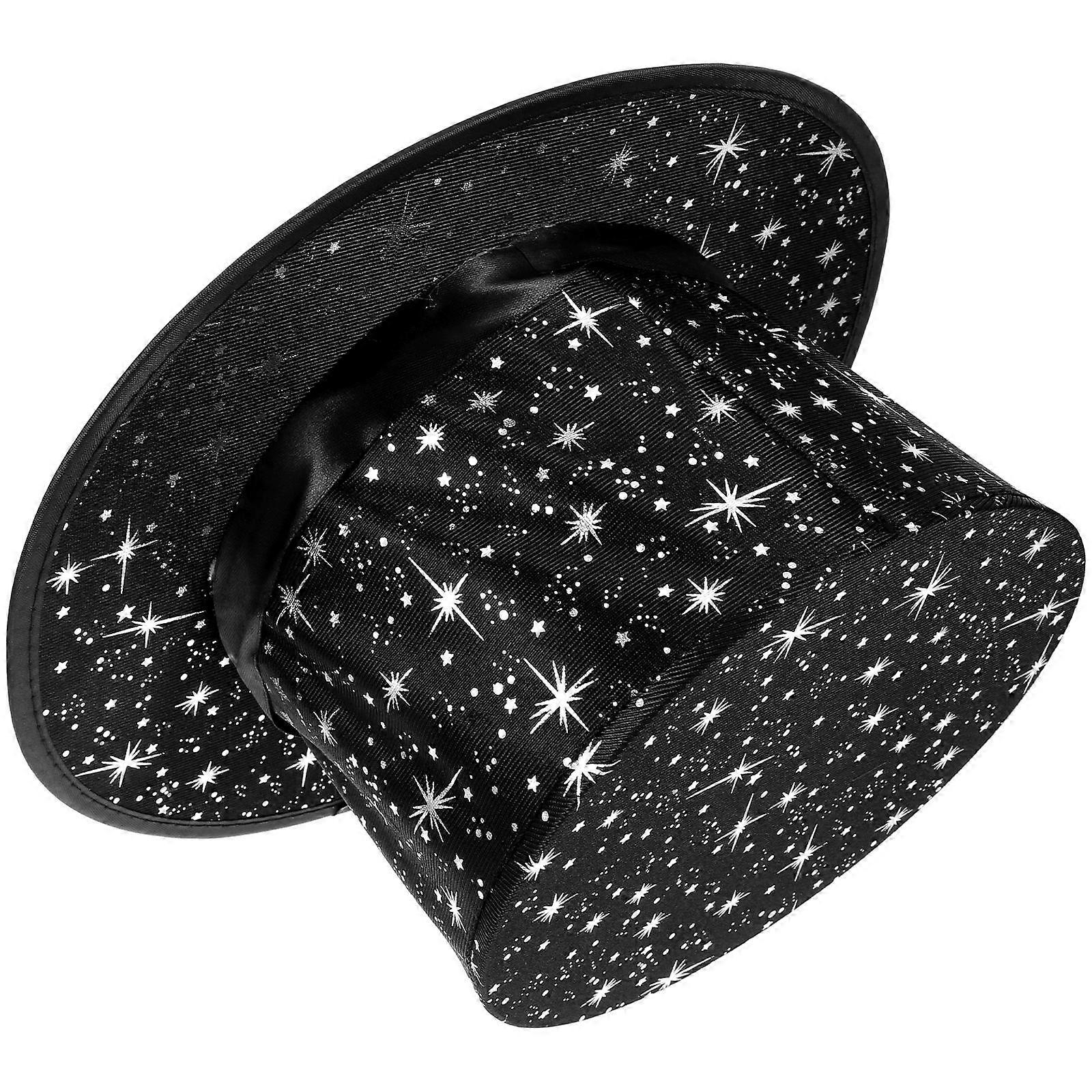 Black Magician Hat for Stage Performances Stylish Design 1Set Perfect for Conjuring Enthusiasts
