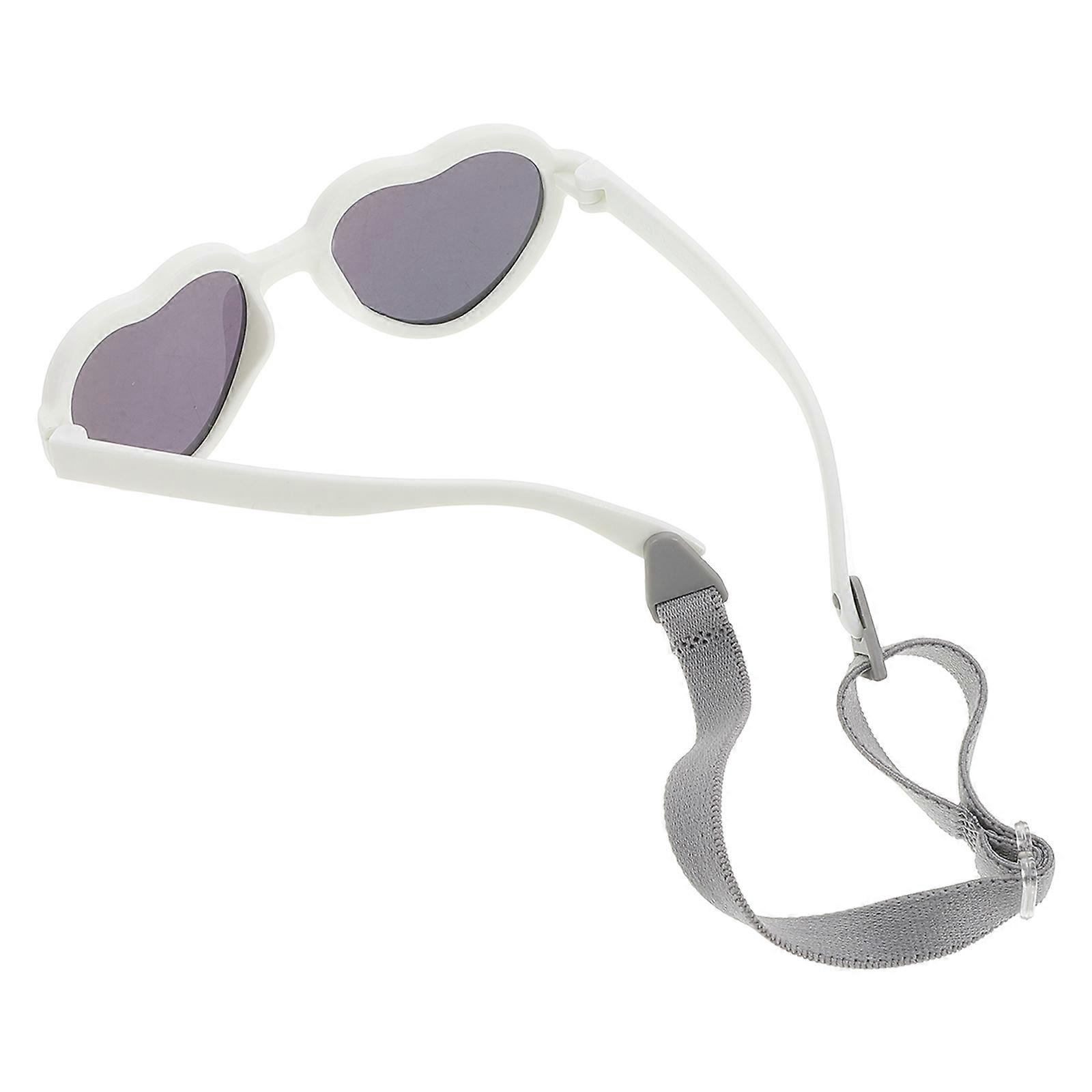 Heart Shaped Polarized Sunglasses for Little Girls with Lightweight TPEE Material White Color
