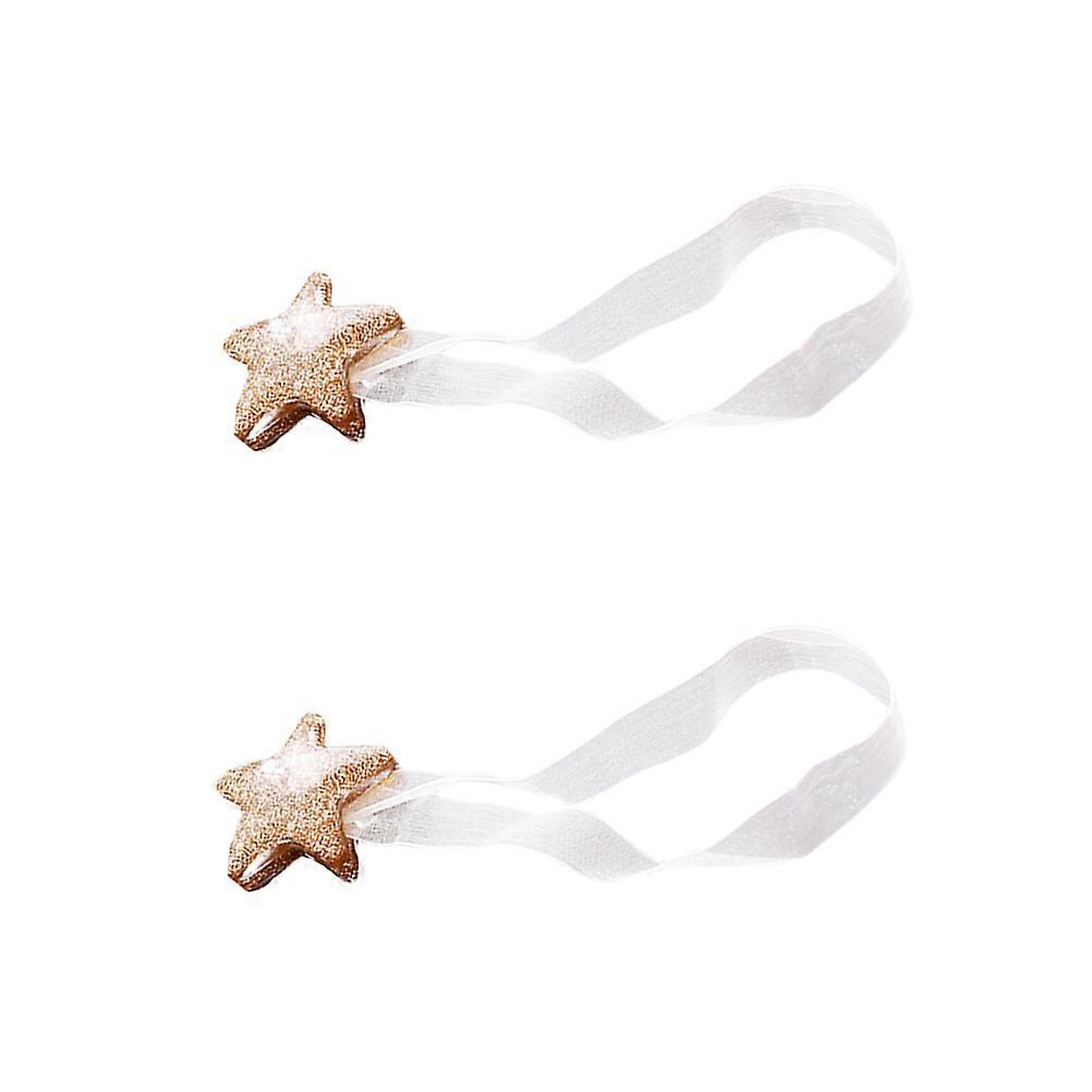 Magnetic Curtain Tiebacks 2Pcs Star Shaped Binding Bands For Home Shop Golden Decor With Magnetic Hold
