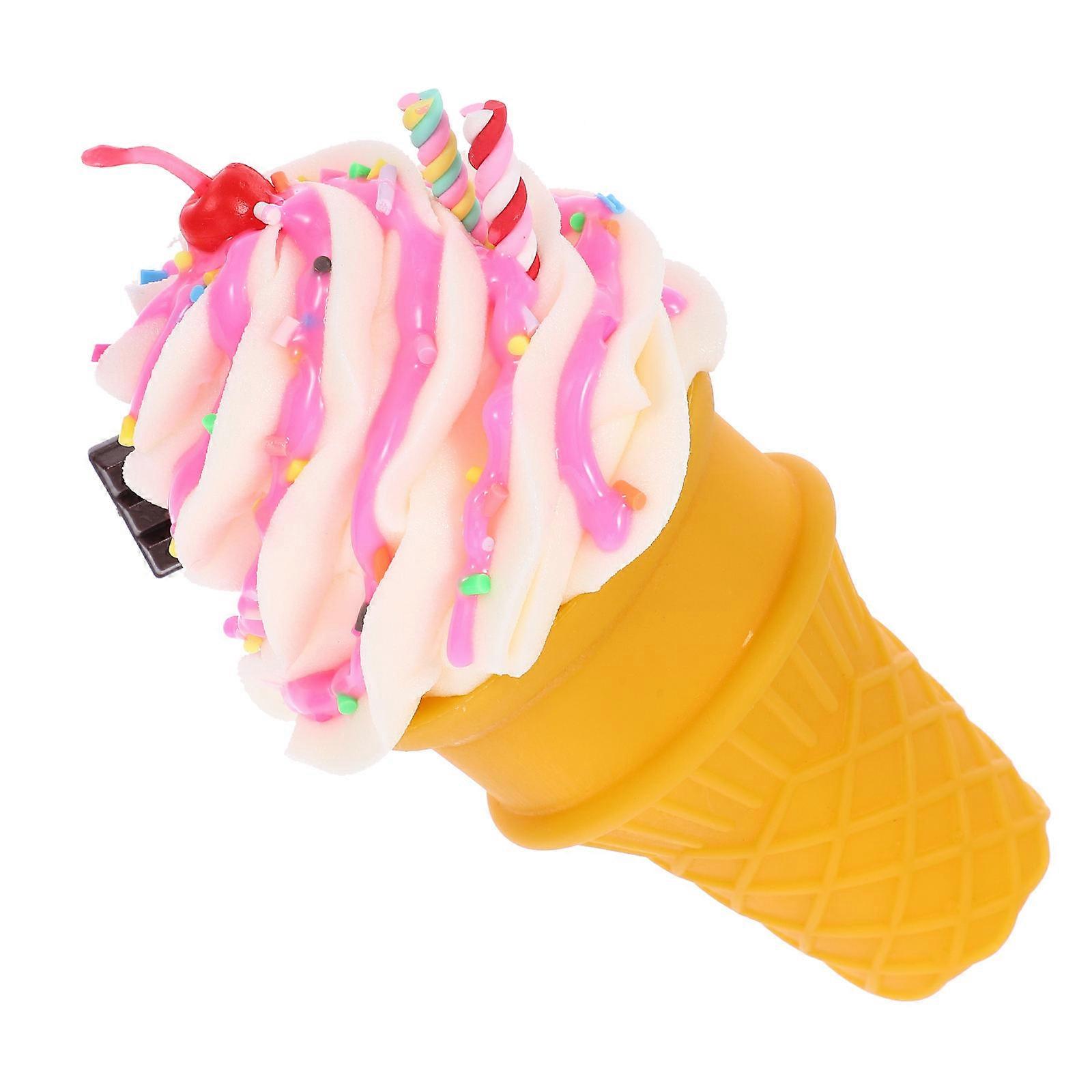 a refined and engaging product description based on your input:

 

**Realistic Fake Ice Cream Cone Photography Prop – Artificial Dessert Model for