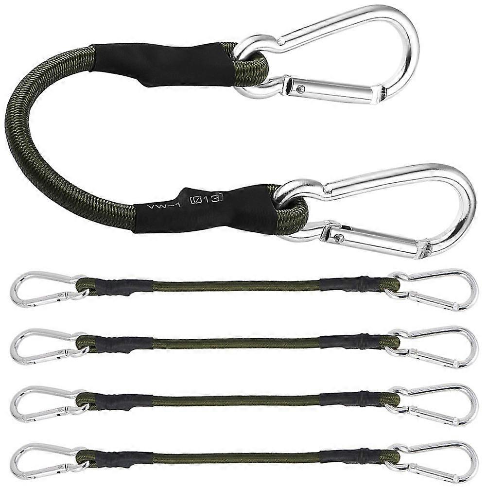 Heavy Duty Bungee Cords With Hooks For Securing Bulky Items 5Pack Elastic Design