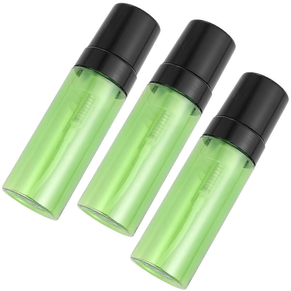 3pcs 150ml Plastic Bottles Portable Refillable Pump Dispenser Empty Containers (Green)