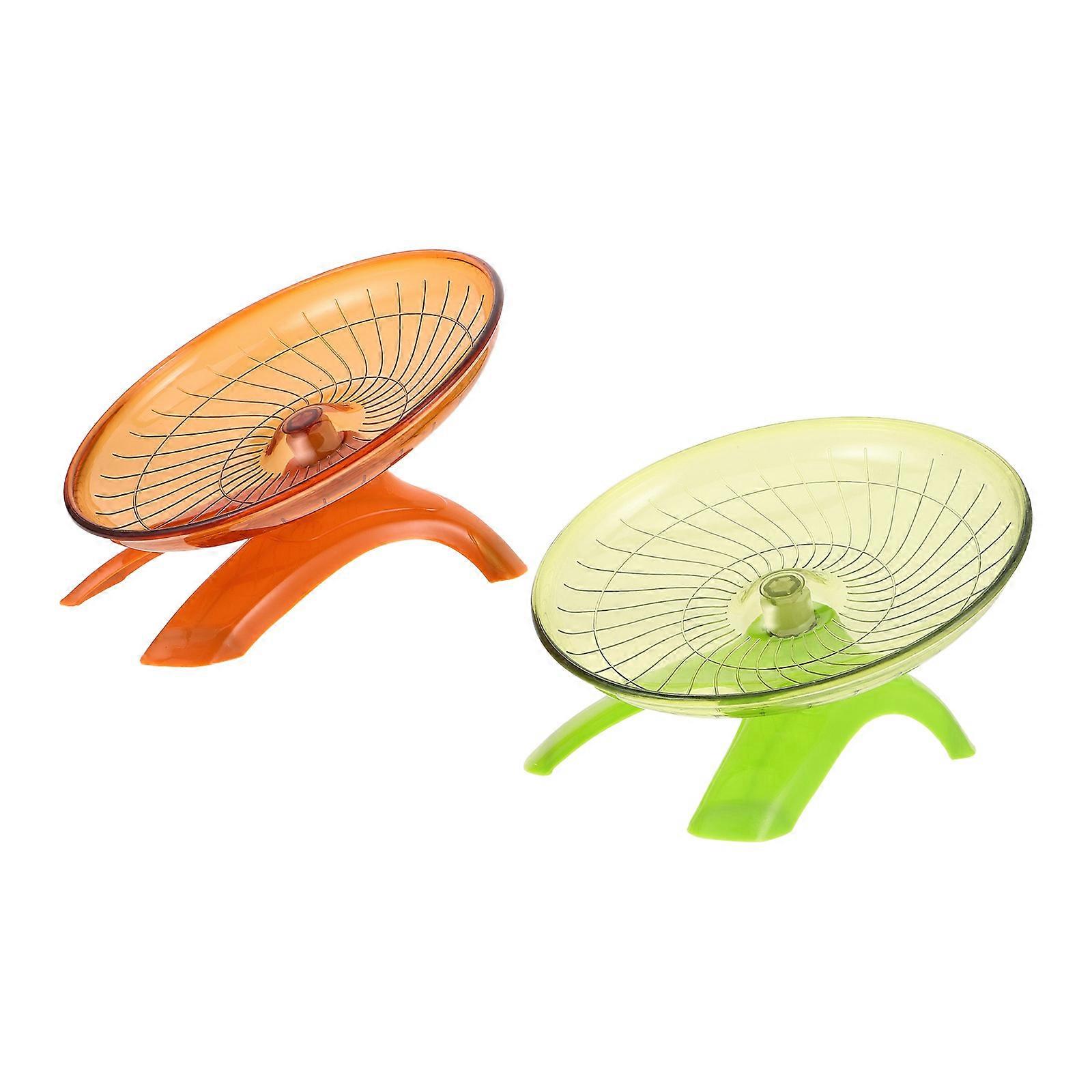 Silent Hamster Wheel for Small Pets   Noise Free Exercise Saucer for Hamsters, Hedgehogs, Squirrels, Gerbils, and Mice   Easy Assembly Running Plate