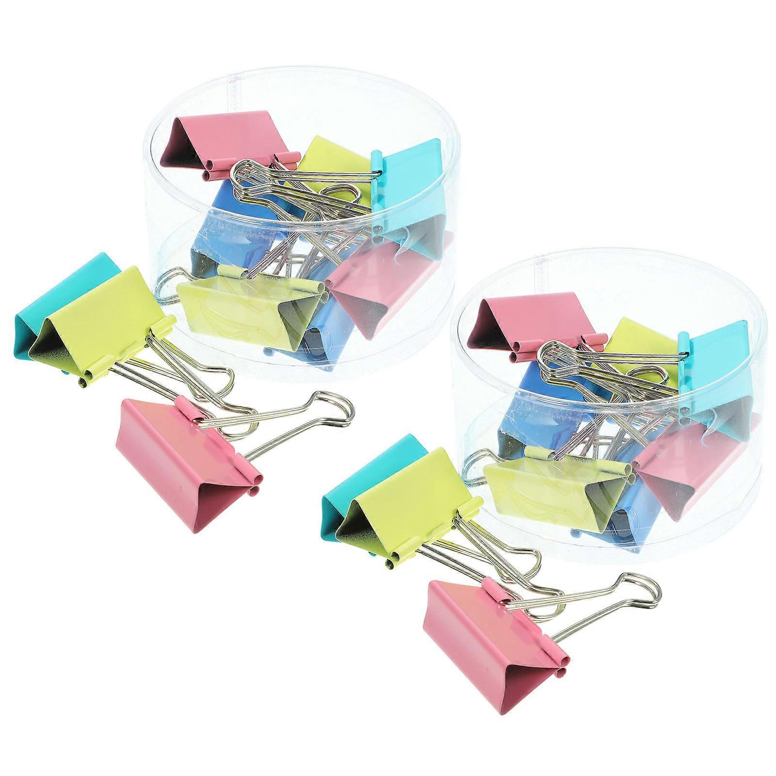 24pcs Paper Clips for Office and Students Practical Stationery Includes Binder Clips for File Fixing