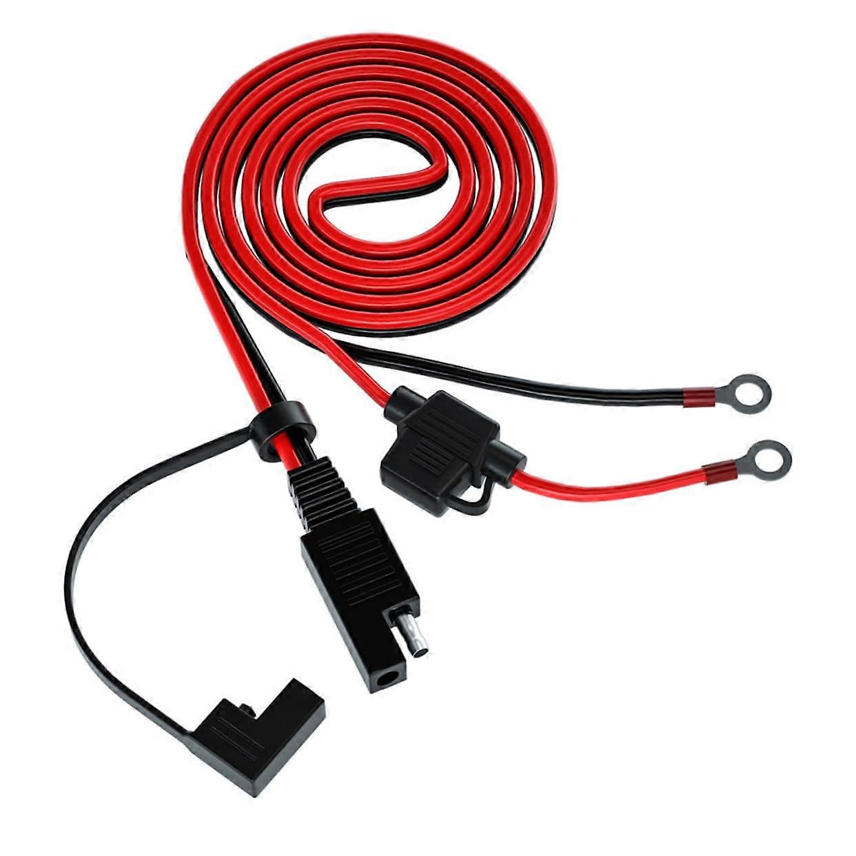 1 piece OT to SAE connection cable with fuse for solar batteries, extension cable, easy to use, sturdy and durable for motorcycles and applications.