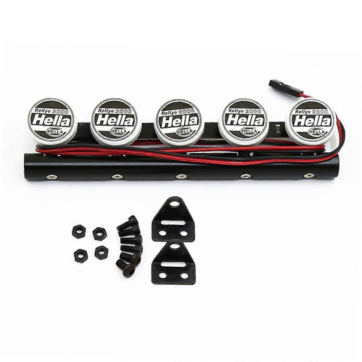5-Light Rack Spotlight Roof Light Headlight For 1/10 RC Crawler TRX4 SCX10 Type A 4.8V-6V DC DIY Parts