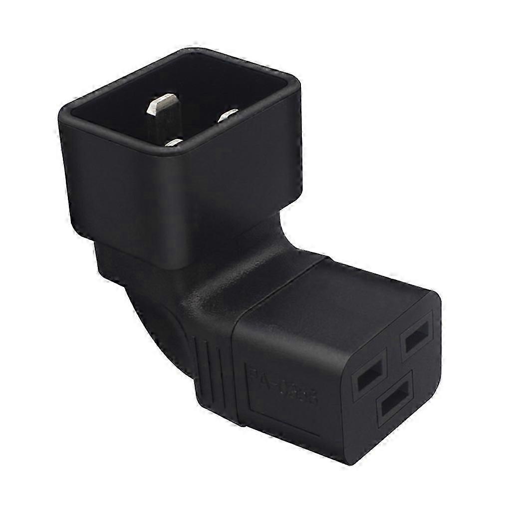 C20 to IEC320-C19 Power Adapter 3-Pin Socket Conversion Adapter Black