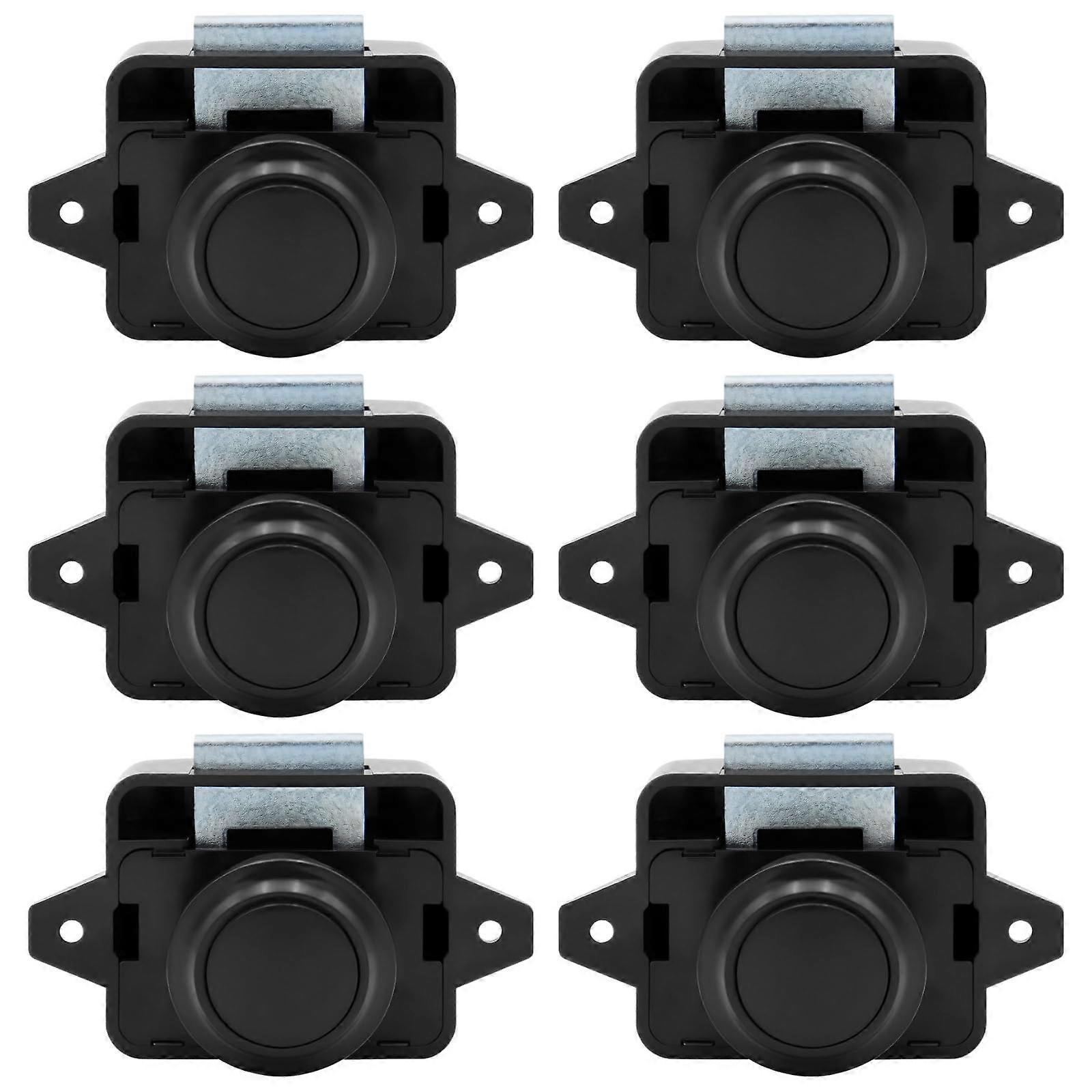 RV Cabinet Lock Set, Push Button Latch, Zinc Alloy Bolt, Marine Grade Durable, 6-Piece, Push To Close, For RV Storage