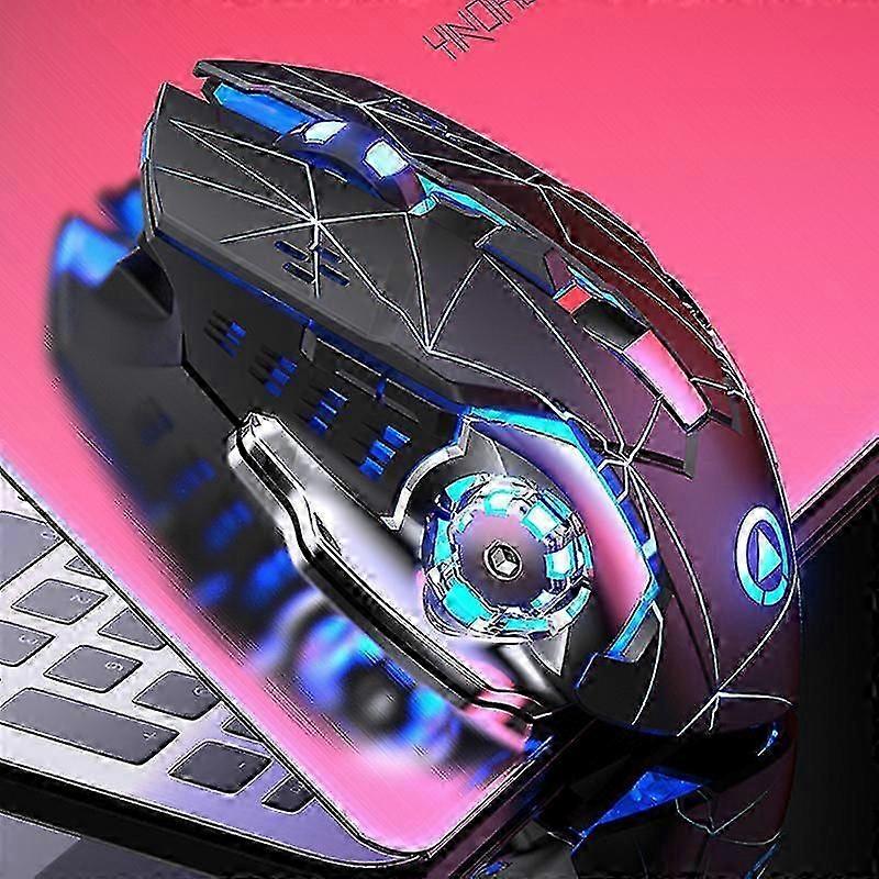 Wireless Gaming Mouse Rgb Backlit, Rechargeable, 6 Programmable Buttons black