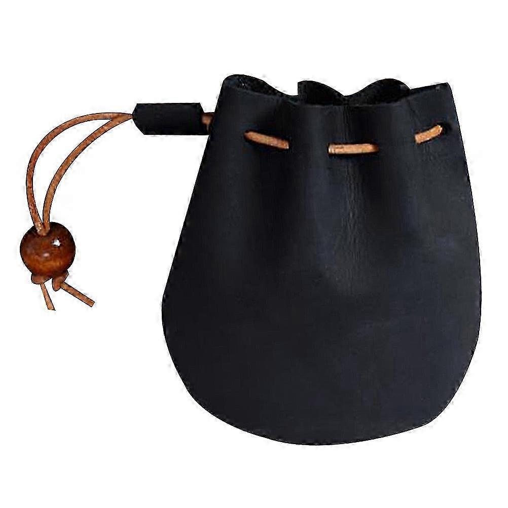 Vintage Leather Coin Pouch - Drawstring Purse for Men and Women, Designed for All Ages