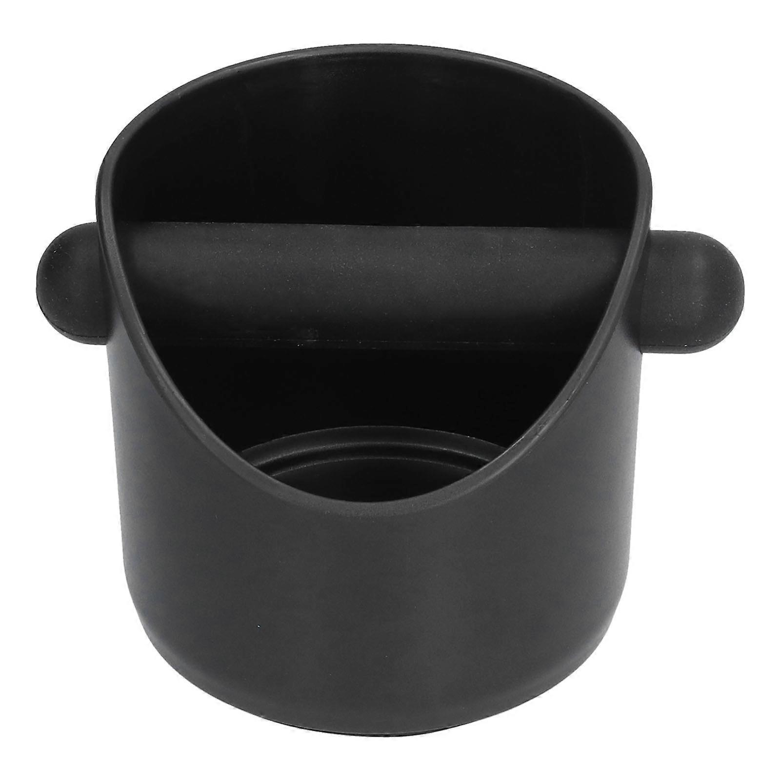 Mini coffee container with removable knock bar, non-slip, black