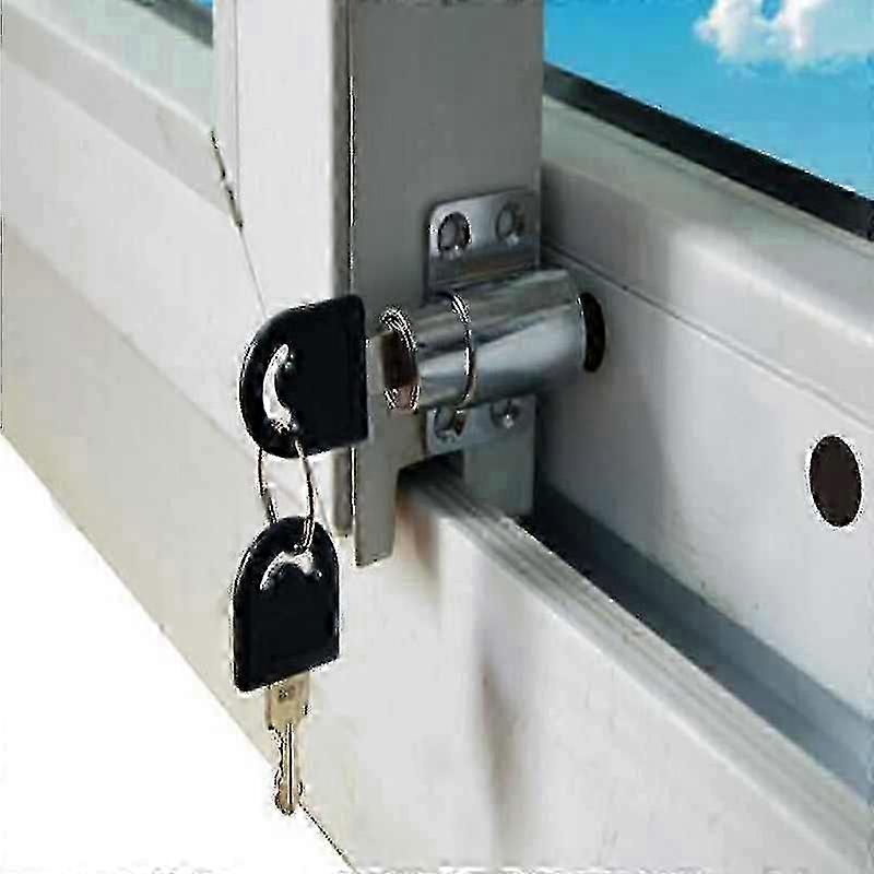 Adjustable Aluminum Alloy Sliding Window Latch with Key, Universal Child Safety Lock for Doors & Windows Edition 0909