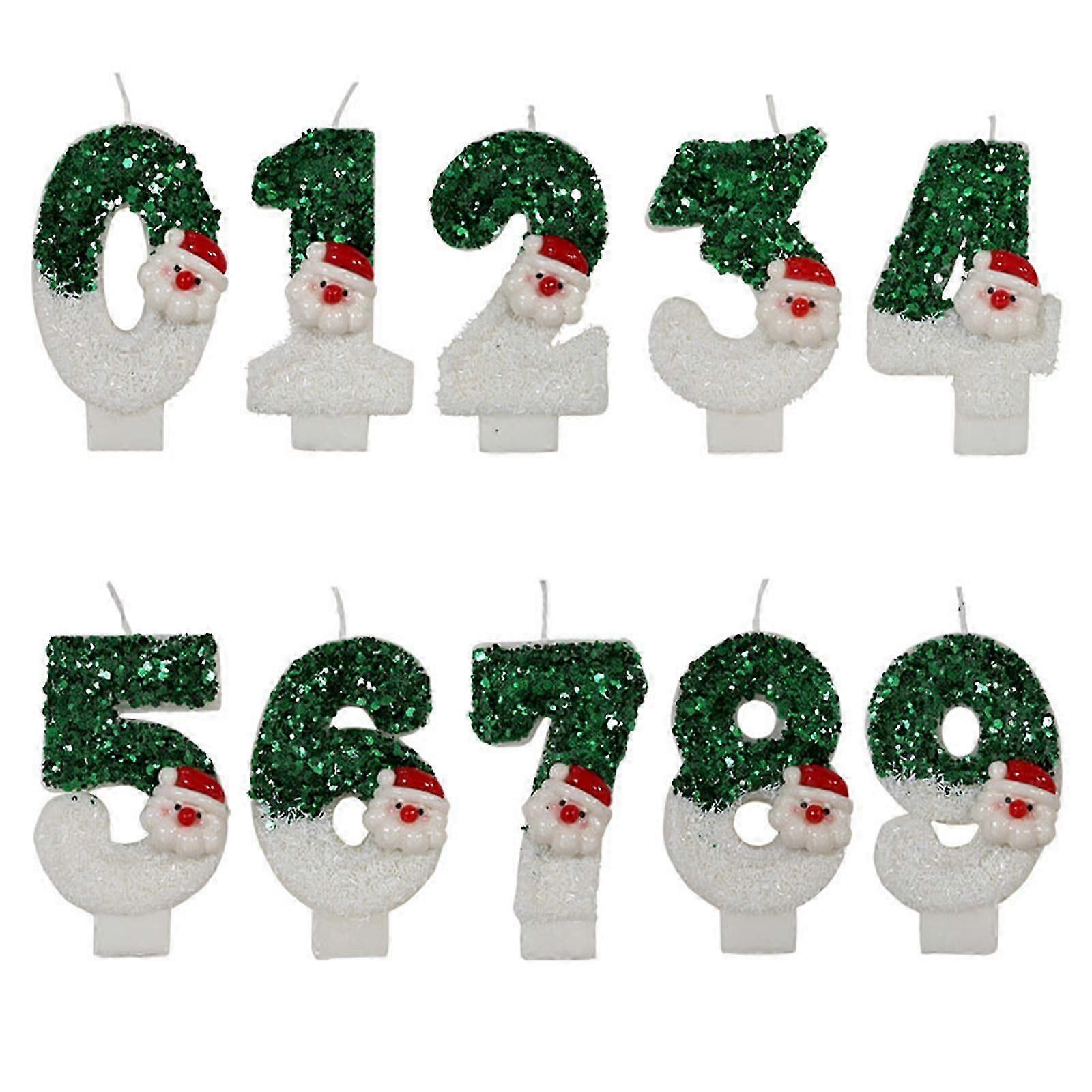 Christmas Birthday Cake Candles, Number Candles, Christmas Candles Number 0-9 for Cake Decorations (Number 0)
