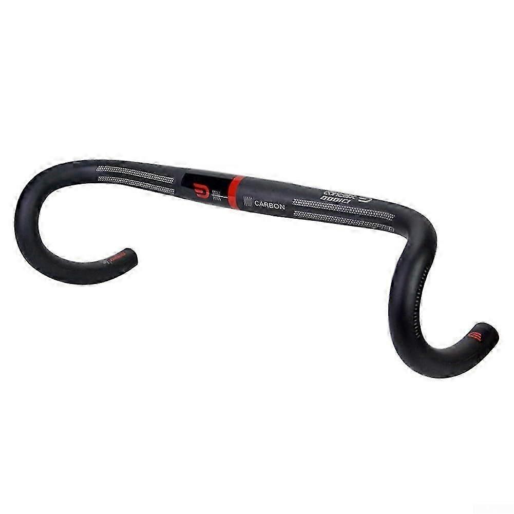 Stylish and functional road bike handlebar made of full carbon fiber, weighs only 177 g for an enhanced riding experience (red, 400 mm).