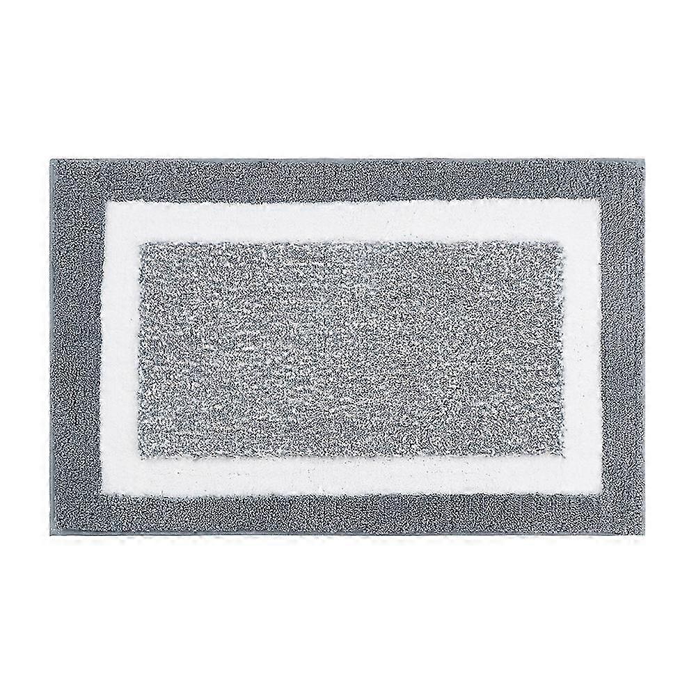 Non-Slip Bath Mat, Soft Microfiber, Machine Washable Absorbent, 45 x 65 cm, Gray