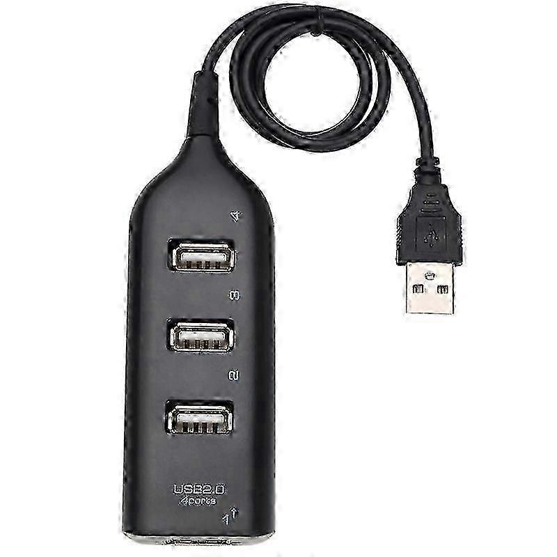 4-port USB hub, 2.0 high-speed, suitable for laptops and PCs