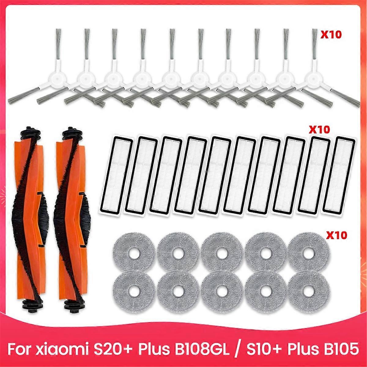For Robot Vacuum S20+ Plus B108GL / S10+ Plus B105 Parts Roller Side Brush Hepa Filter Mop Cloth Accessories