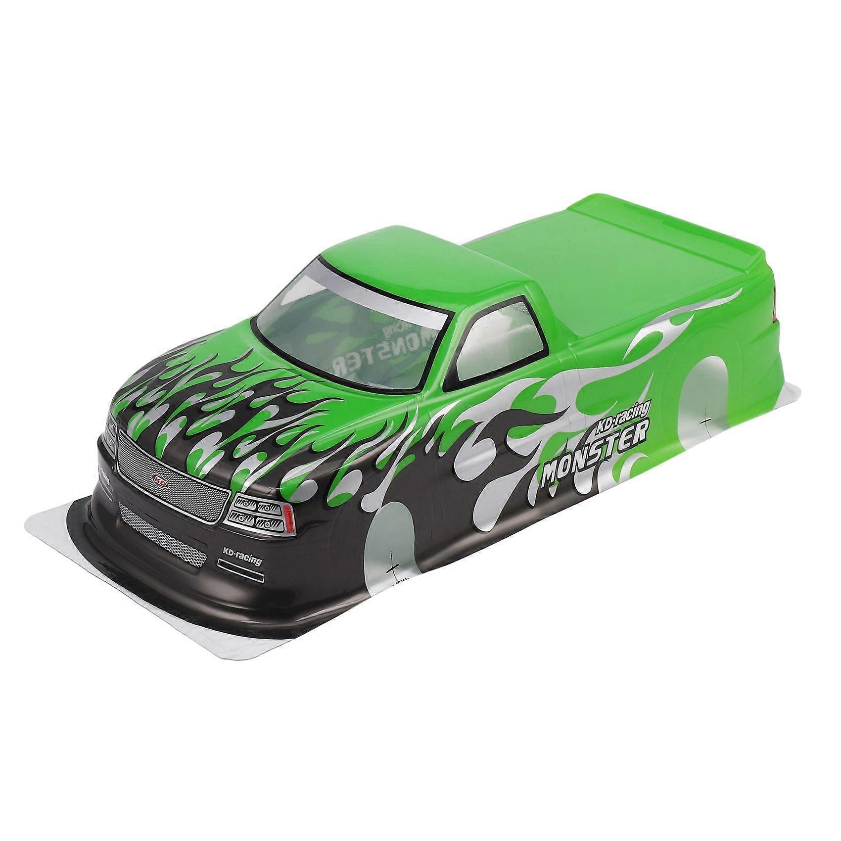 for 1/10 RC Car T-10 PVC Painted Body Shell 1/10 RC Car Truck Width 205Mm Wheelbase 255Mm,Green