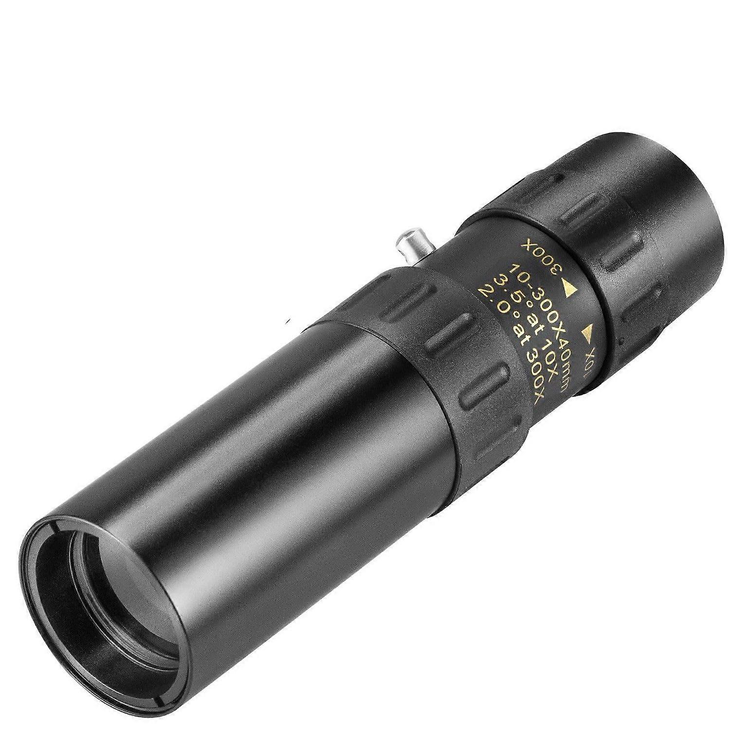 Monocular Telescope Compact, 10x-300x Zoom Monoculars for Adults High Powered, Telescope with Metal Case & BAK4 Prism & FMC Lens(Black)