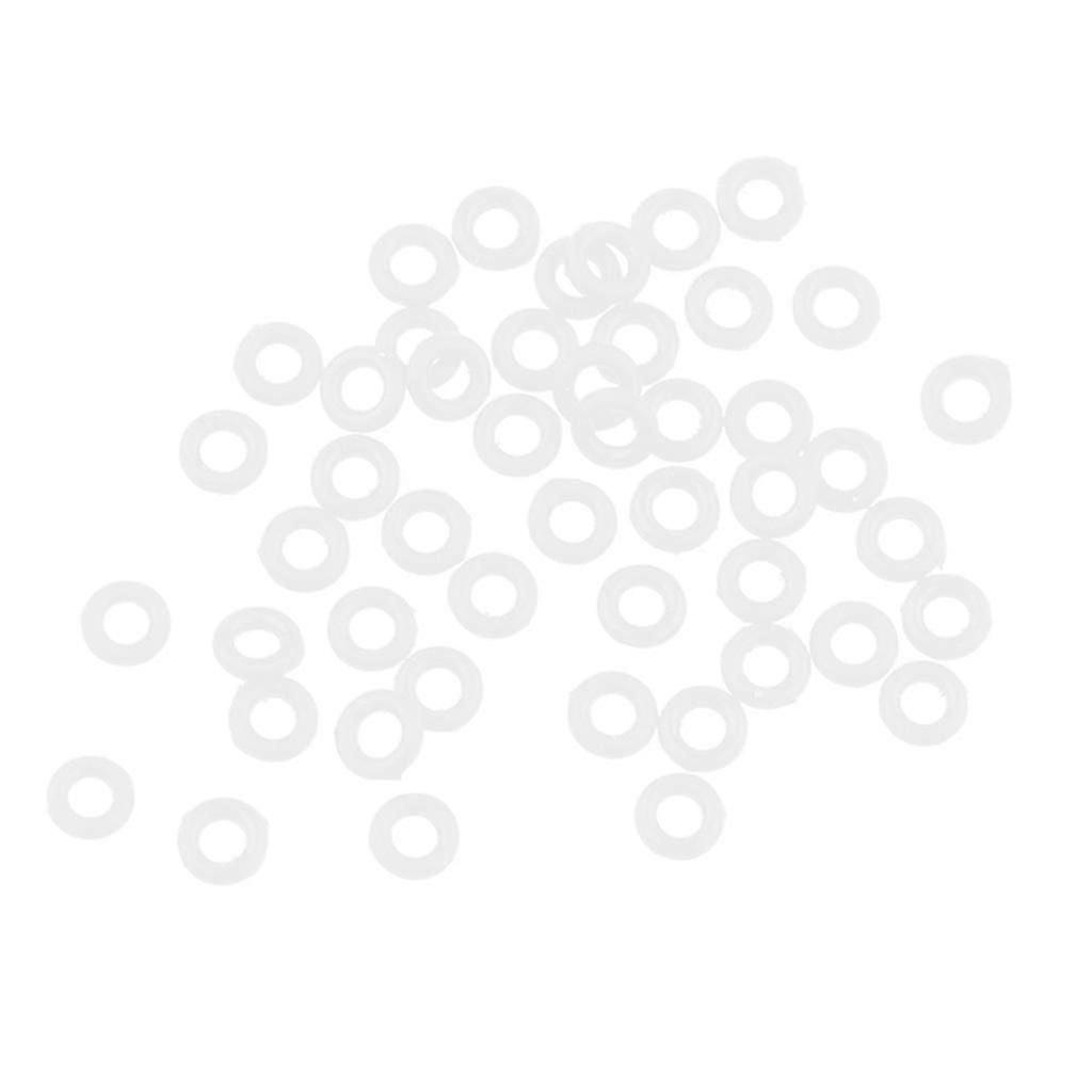 Set of 100 Rubber O-Rings Washers White - Keep Shafts Tight