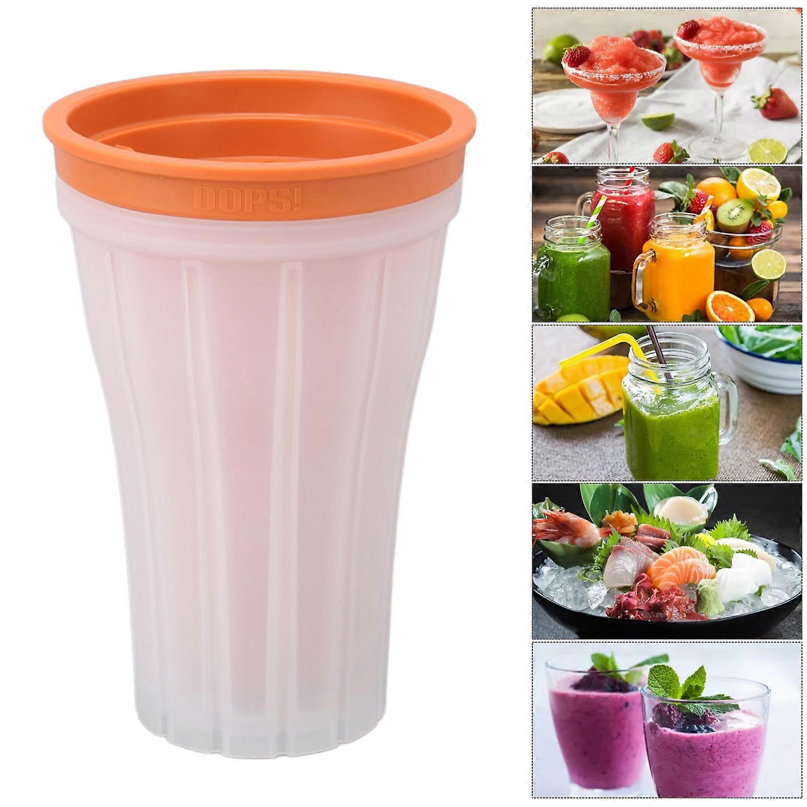 Slushie Maker Cup Quick Frozen 150ml Large Capacity Drink Making with Cover for Summer Orange 