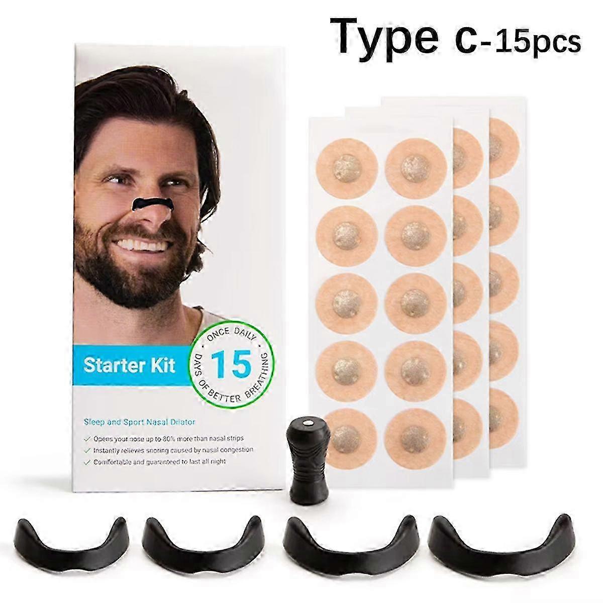15/30 Pairs Magnetic Nasal Dilator Anti Snoring Nose Strips,boost Oxygen Intake,sleep Nasal Breathing Dilators Starter Kit