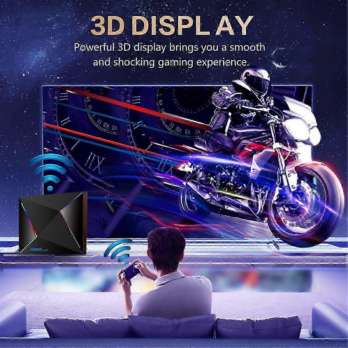 Android 14 R69 Plus Smart TV Box with H728 WiFi 6, 8K HD, Octa-Core ARM A55 Processor, 5G & Bluetooth 5.0 Top Box