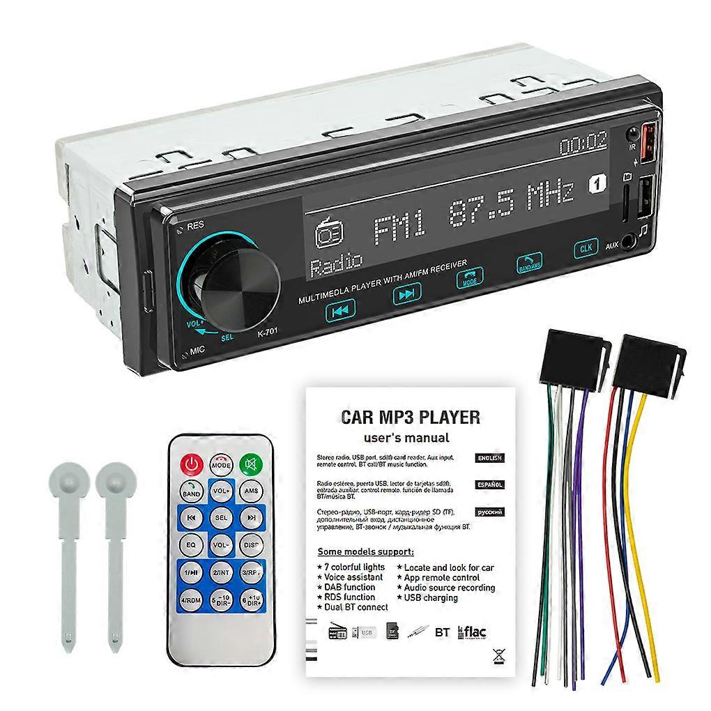 Car Single DIN Wireless MP3 Player Vehicle Front Touch Control Bluetooth-compatible 5.1  for AUX Input Radio Receiver