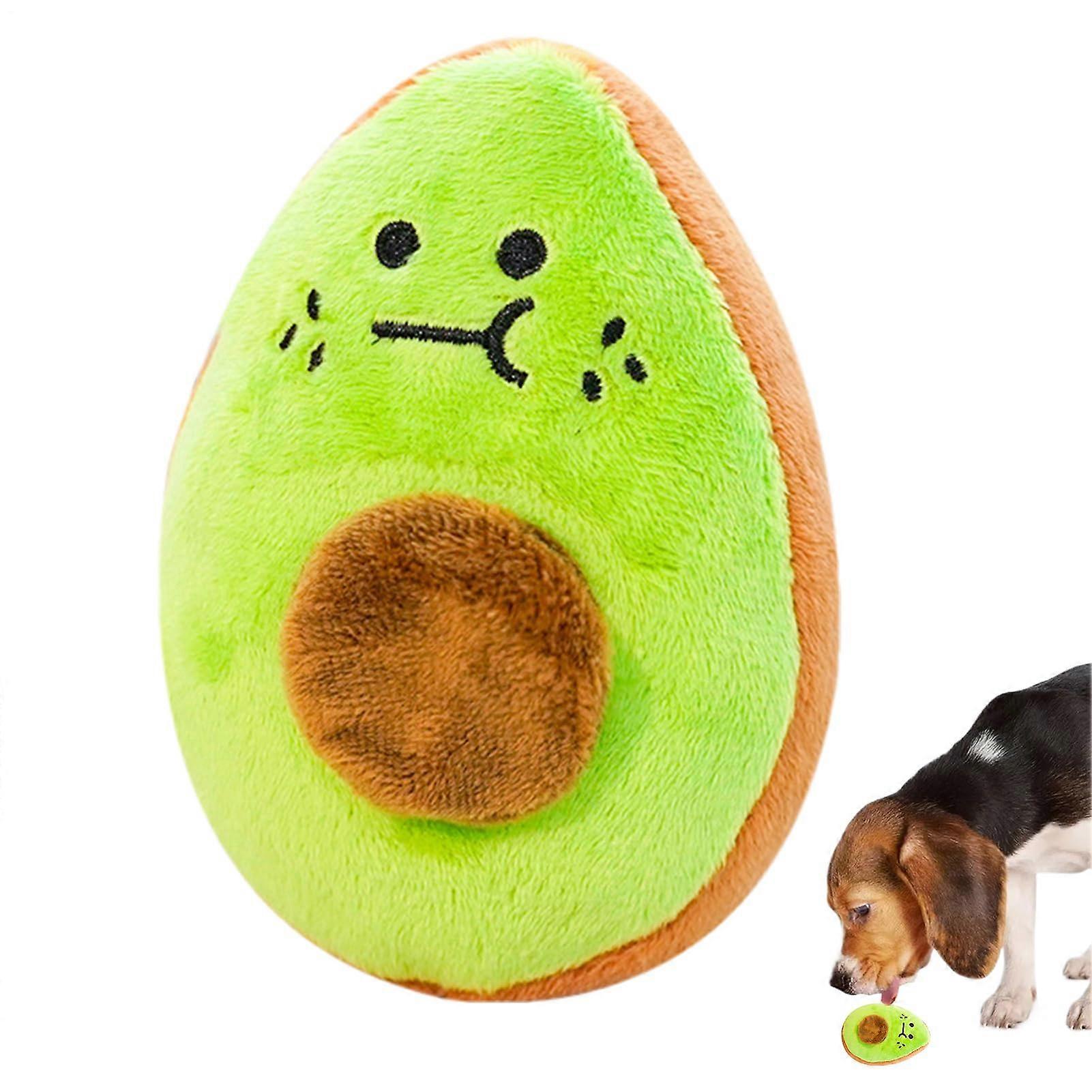 Dog Toys For Aggressive Chewers - Plush Avocado Design Stuffed Teether For Chewing, Teething, Fetch, Indoor Outdoor Use