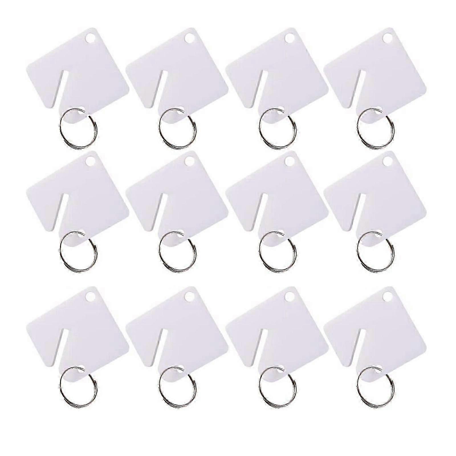 60 Pcs Square Slotted Cabinet For Key Tag With Hook Write-on Tags Round Split Ring