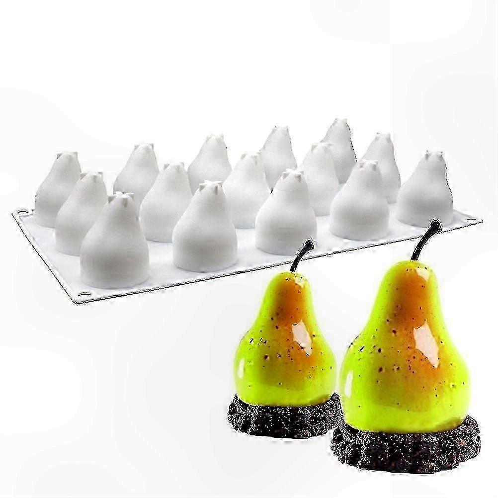 Flexible Silicone Dessert Mold with 15 Cavities for Mousse, Cake Decorating, and Baking Non-Stick Pear-Shaped Tool